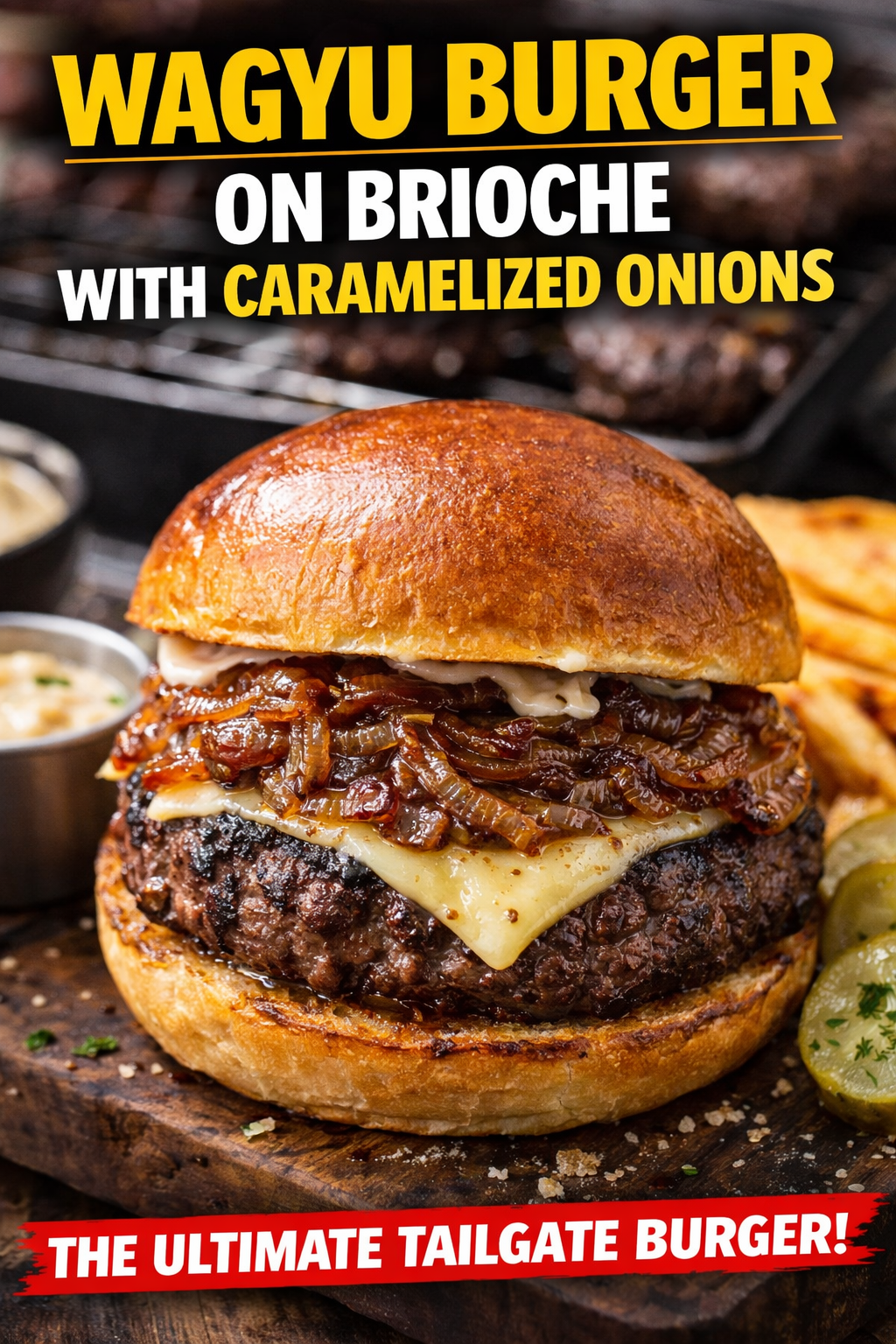 Wagyu Burger on Brioche with Caramelized Onions