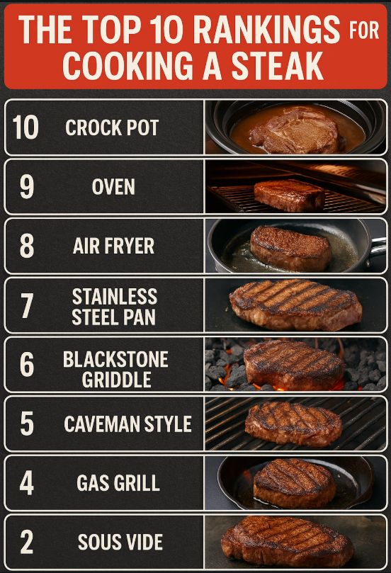 The Top 10 Rankings for Cooking a Steak